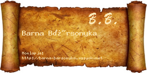 Barna Bársonyka névjegykártya